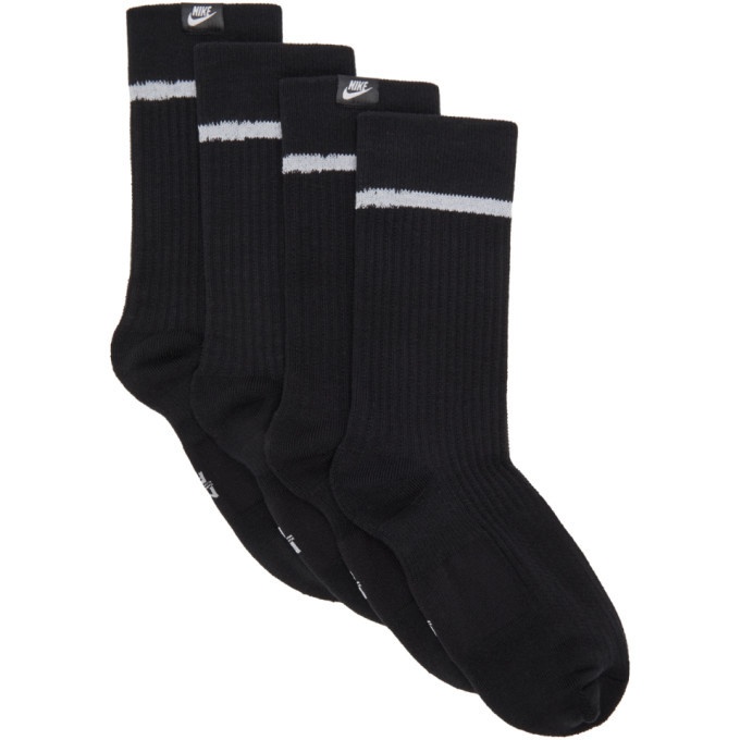 Photo: Nike Two-Pack Black Essential Crew Socks