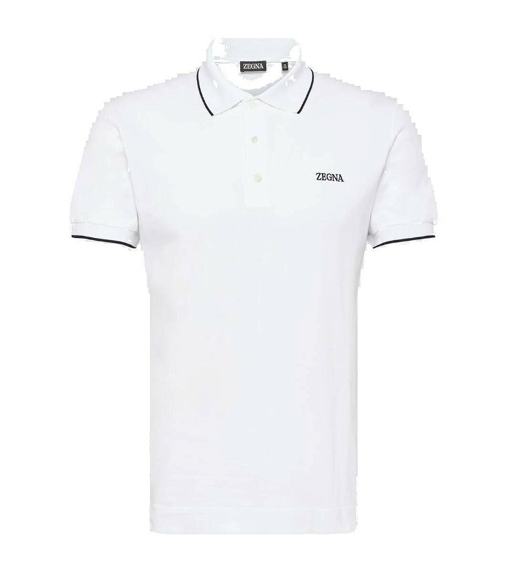 Photo: Zegna Logo cotton blend polo shirt