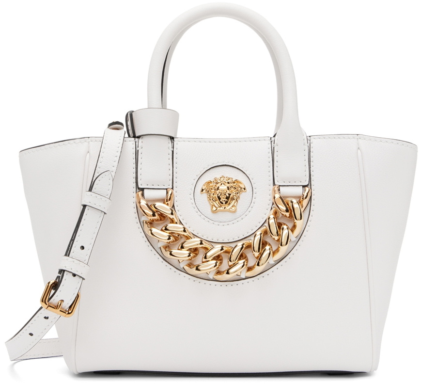 Versace Off-White Medium 'La Medusa' Top Handle Bag Versace