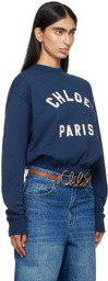 Chloé Navy Mock Neck Sweatshirt