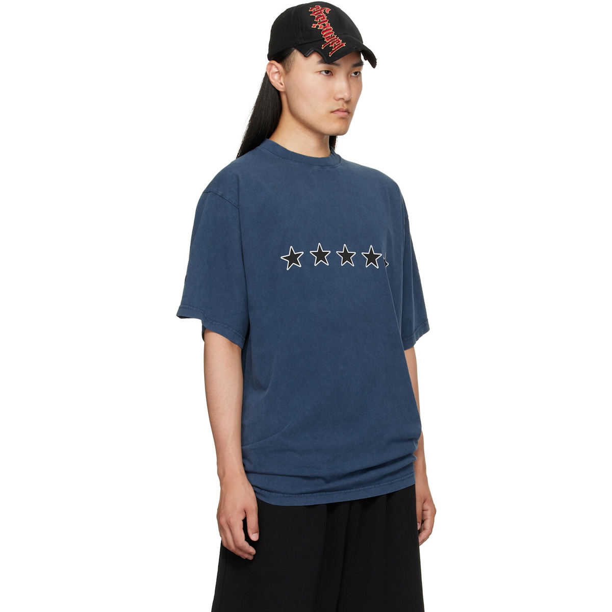 Balenciaga Navy 5-Star T-Shirt