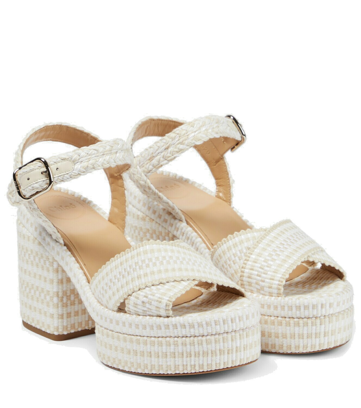 Chloé Odina raffia-effect platform sandals Chloe