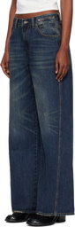 TONYWACK Blue Oversized Wide-Leg Denim Jeans