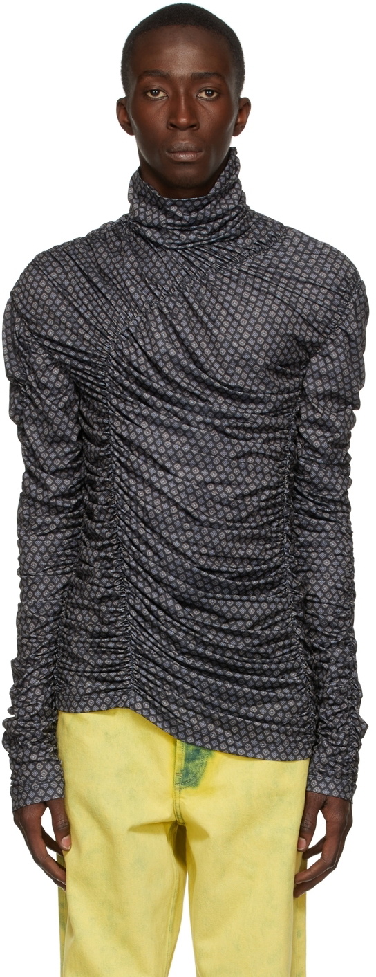 Black stretch outlet turtleneck