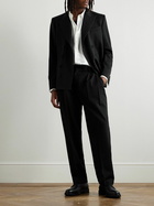 Dolce&Gabbana - Tapered Pleated Virgin Wool-Blend Gabardine Trousers - Black