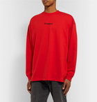 Vetements - Oversized Logo-Print Cotton-Jersey T-Shirt - Red