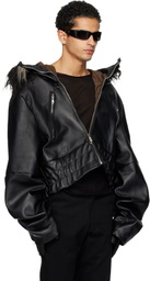 Swampgod Black Dragoncello Cropped Leather Jacket