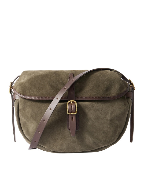 Photo: Bleu de Chauffe - Margot Leather-Trimmed Suede Messenger Bag