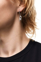 Diesel Stainless steel glitz D drop earring - Earrings - Unisex - Silver