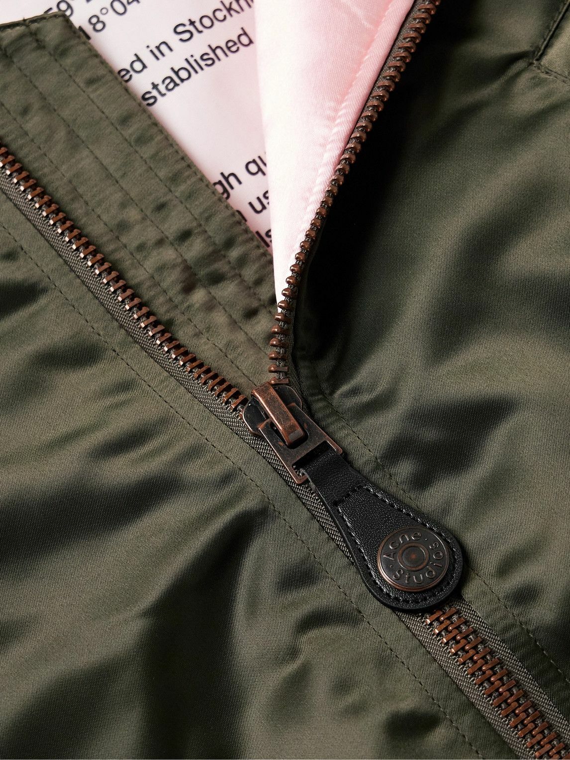 Acne Studios - Oliev Logo-Embroidered Padded Satin Bomber Jacket