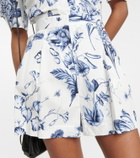 Oscar de la Renta Floral cotton poplin shorts