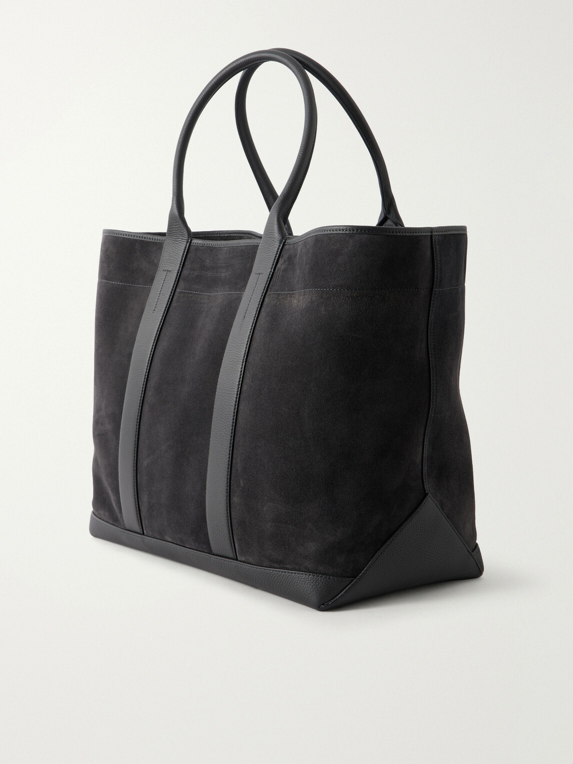 TOM FORD - Leather-Trimmed Suede Weekend Bag - Gray