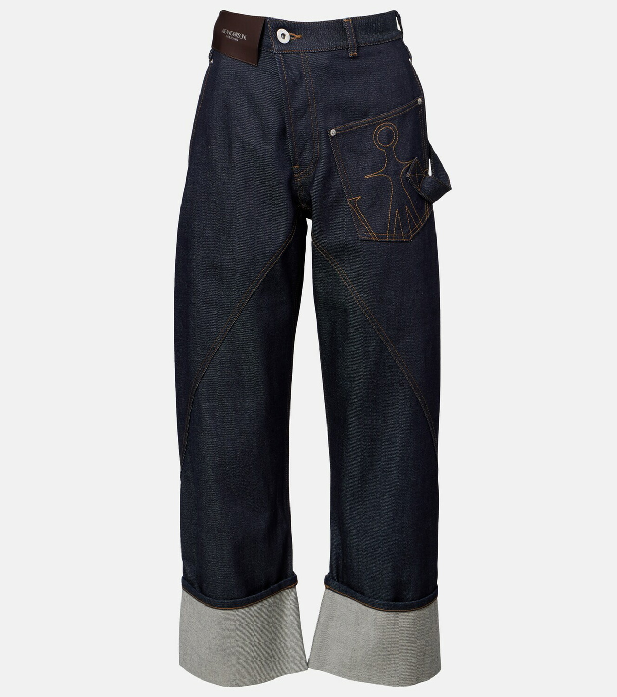 JW Anderson Twisted embroidered straight jeans