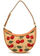 Valentino Garavani Hobo Mini Cherry-jacquard and Leather Shoulder bag - Natural - One Size