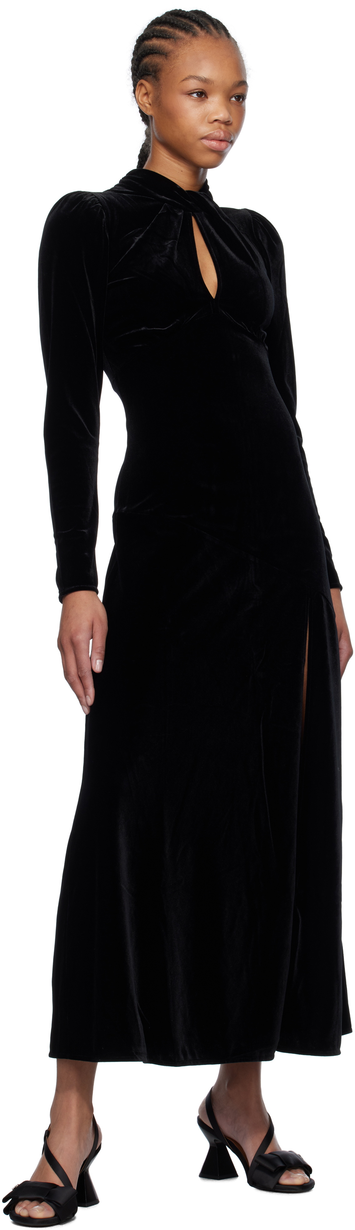 Zya Black Velvet Maxi Dress