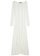 Zeynep Arcay Striped Sheer-knit Gown White