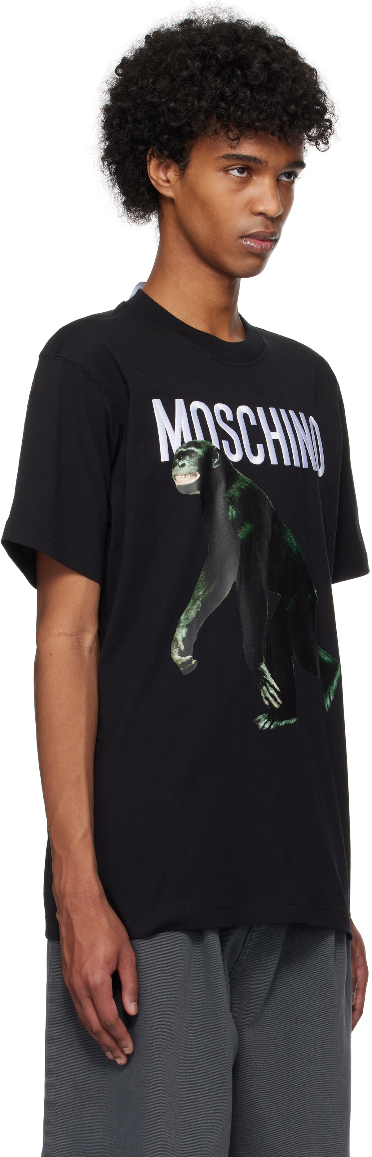 MOSCHINO ブラック Tシャツ Moschino Logo Print Cotton T-shirt | Black | FARFETCH