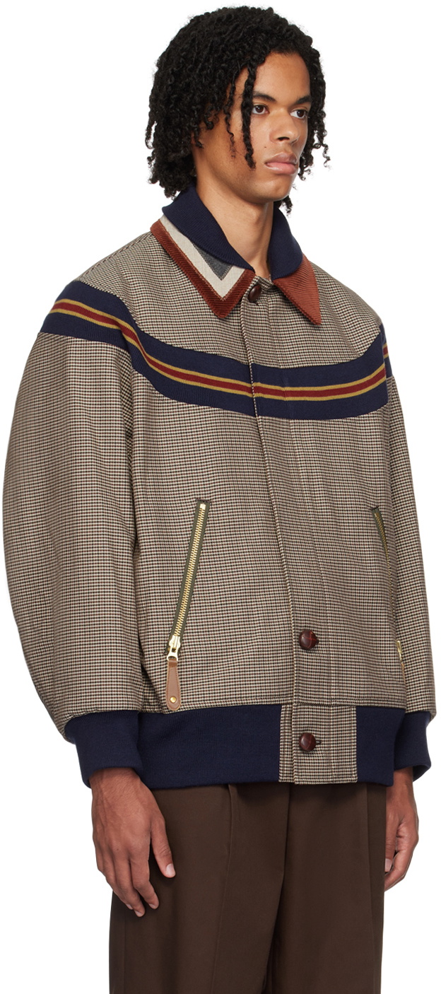 kolor Brown Houndstooth Jacket