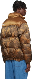 AAPE by A Bathing Ape Brown Printed Down Jacket