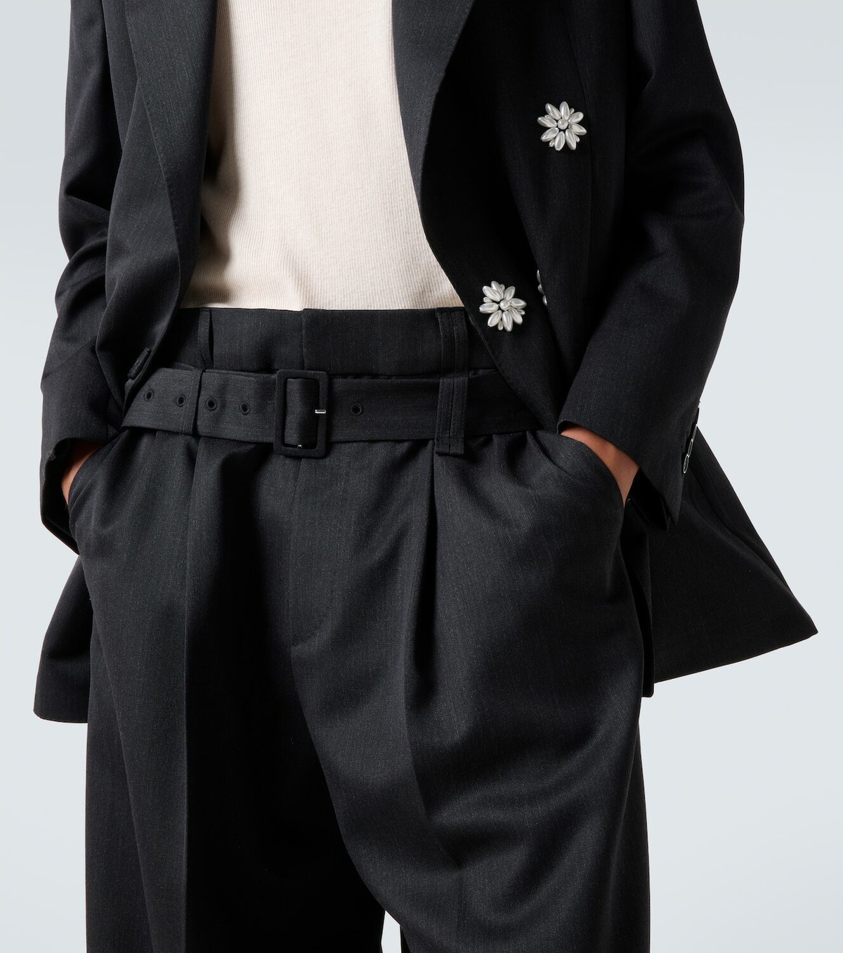 Simone Rocha Belted wide-leg pants