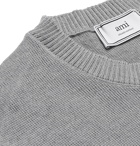 AMI - Logo-Appliquéd Merino Wool Sweater - Gray