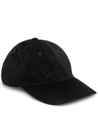 Saint Laurent Logo-embroidered Corduroy cap Black