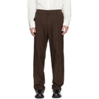 MM6 Maison Margiela Brown Pleated Cotton Wool Trousers