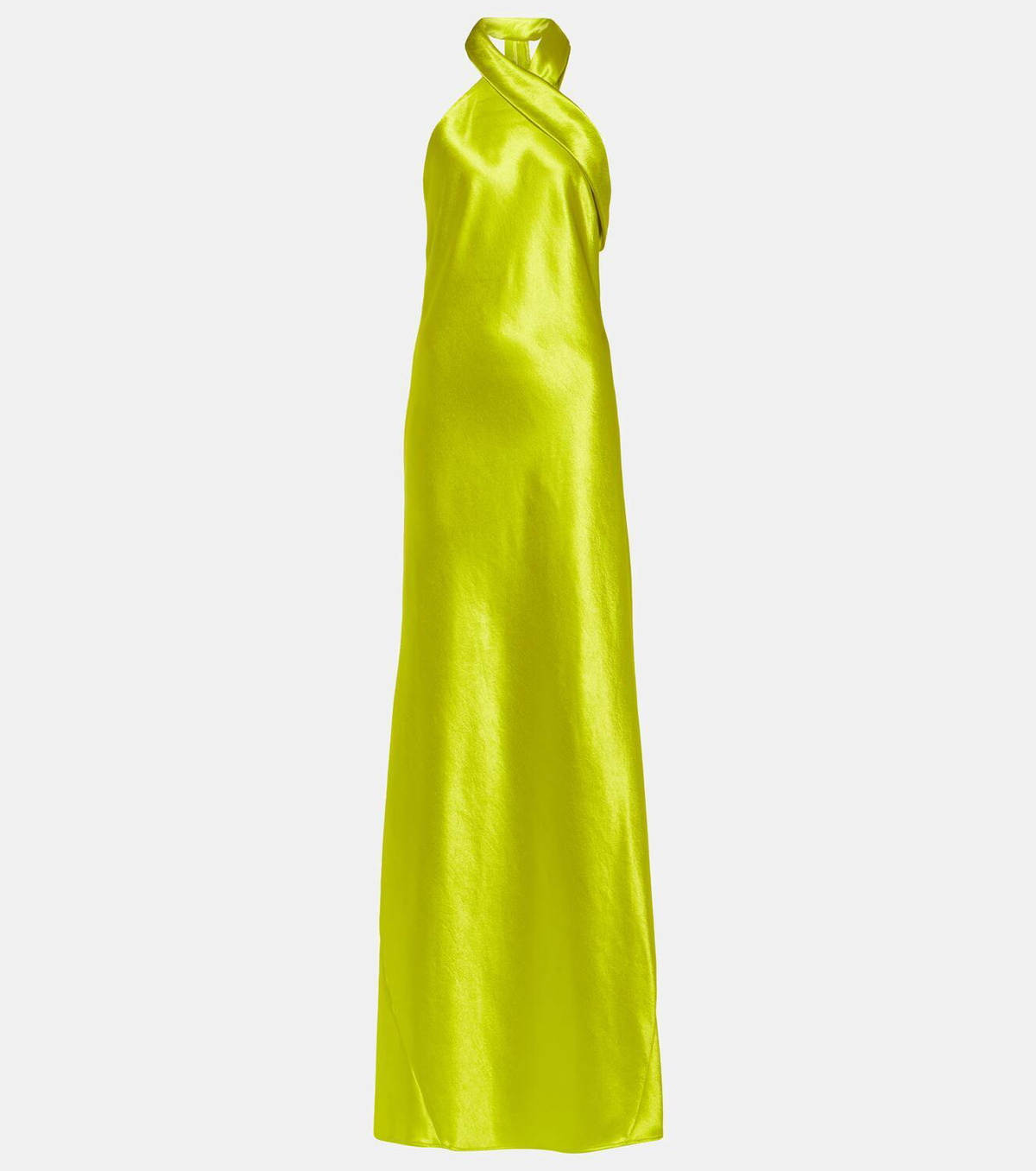 Galvan Pandora halterneck satin maxi dress Galvan