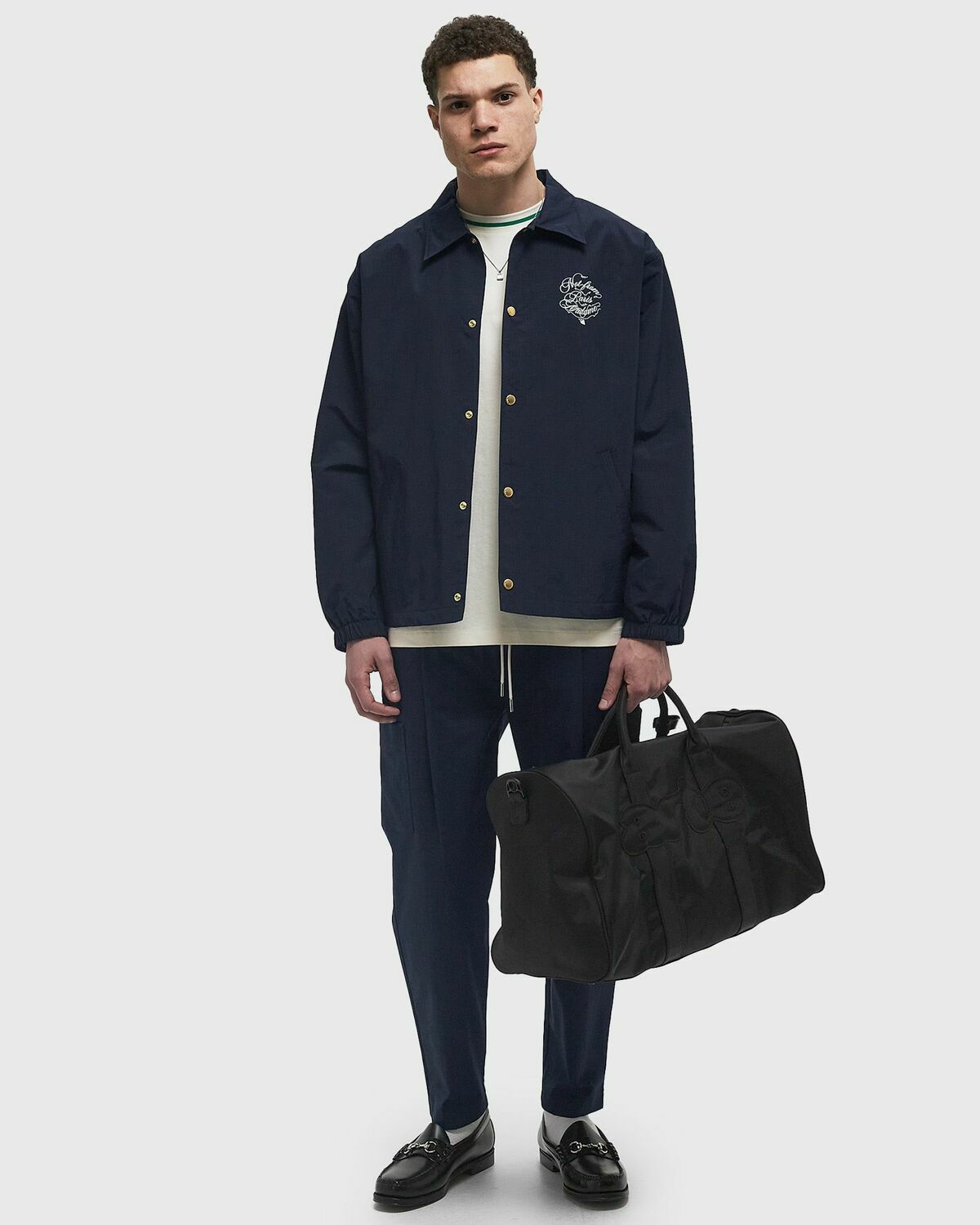 Drôle de Monsieur La Veste Slogan Vignes Blue Mens Overshirt