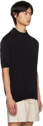 Carlota Barrera Black Crewneck Polo