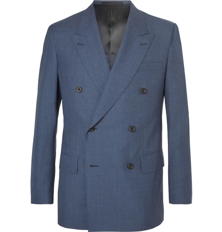 Photo: Kingsman - Harry's Navy Double-Breasted Wool Suit Jacket - Blue