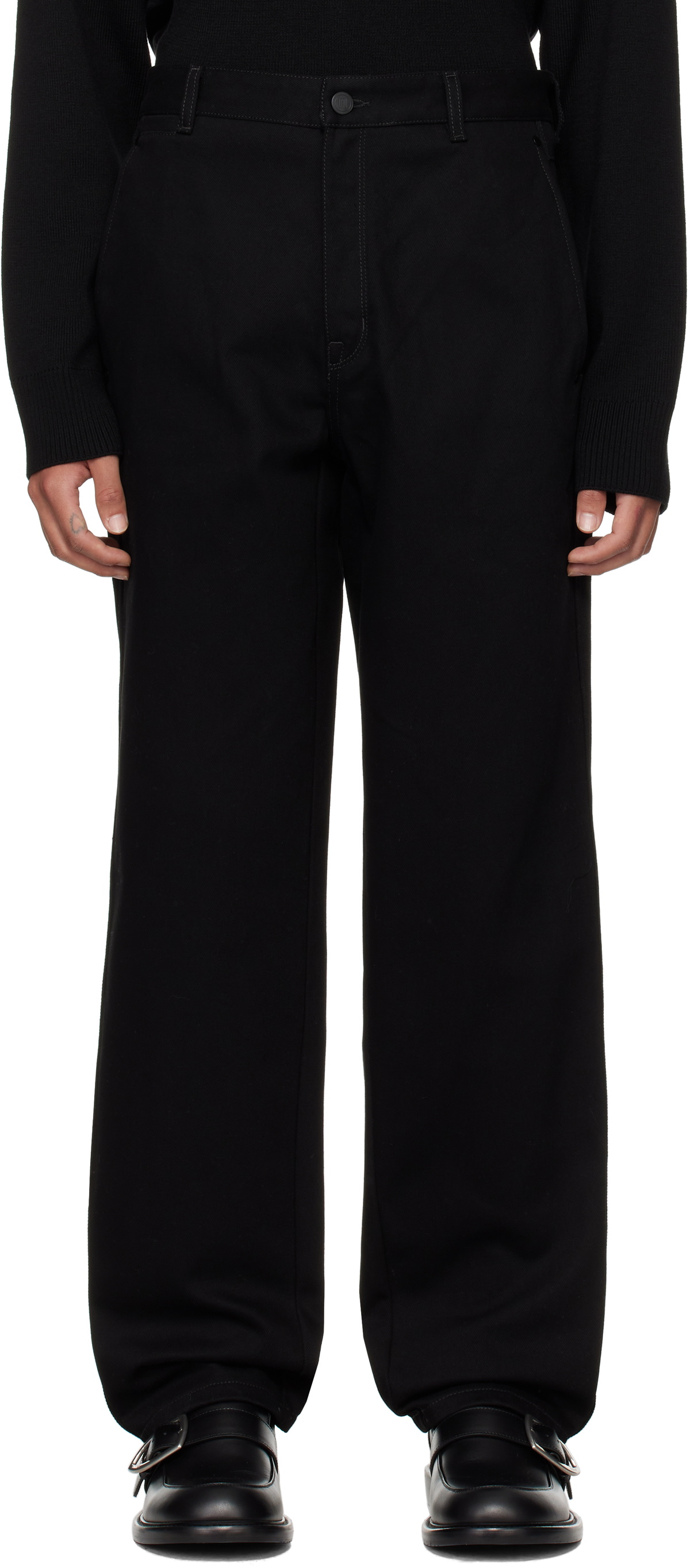 LGN Louis Gabriel Nouchi Black 5-Pocket Straight-Leg Jeans
