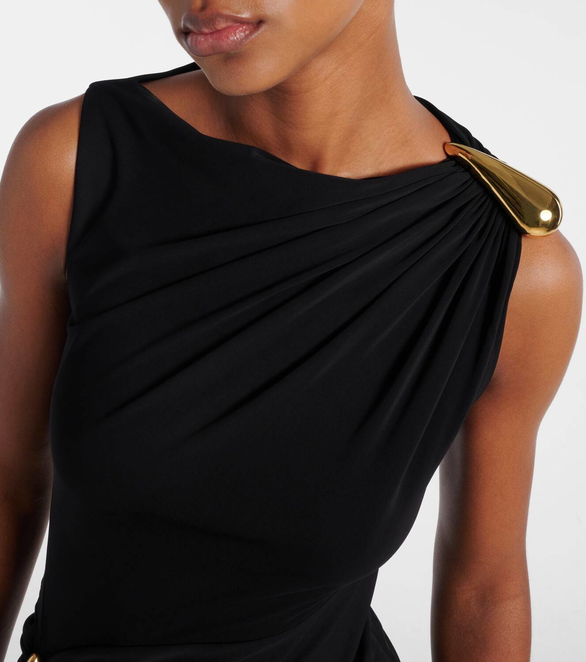 lioness halter neck back split midi dress in beige stripe LIONESS Solana Midi Dress Beige Plaid main image 0