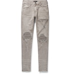 AMIRI - MX2 Skinny-Fit Panelled Distressed Denim Jeans - Gray