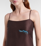 Alémais Embellished printed linen-blend maxi dress
