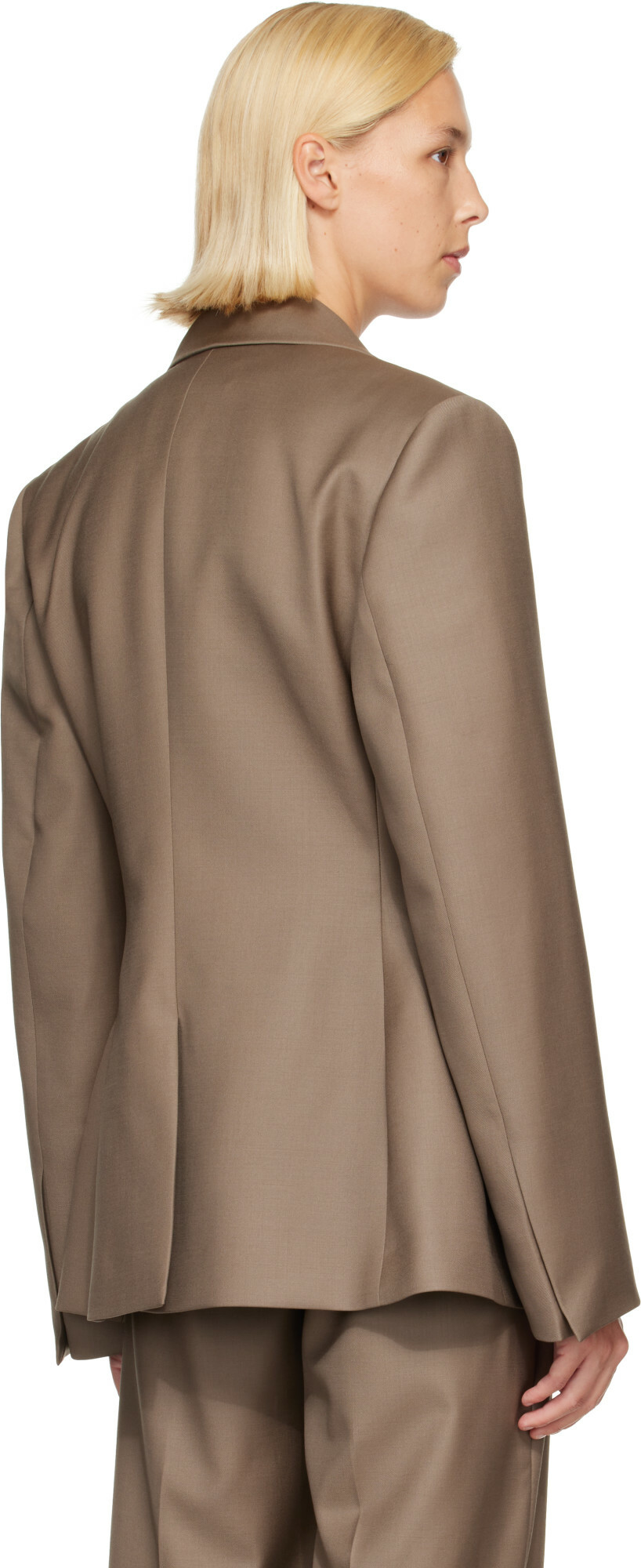 Róhe Taupe Hourglass Shaped Blazer