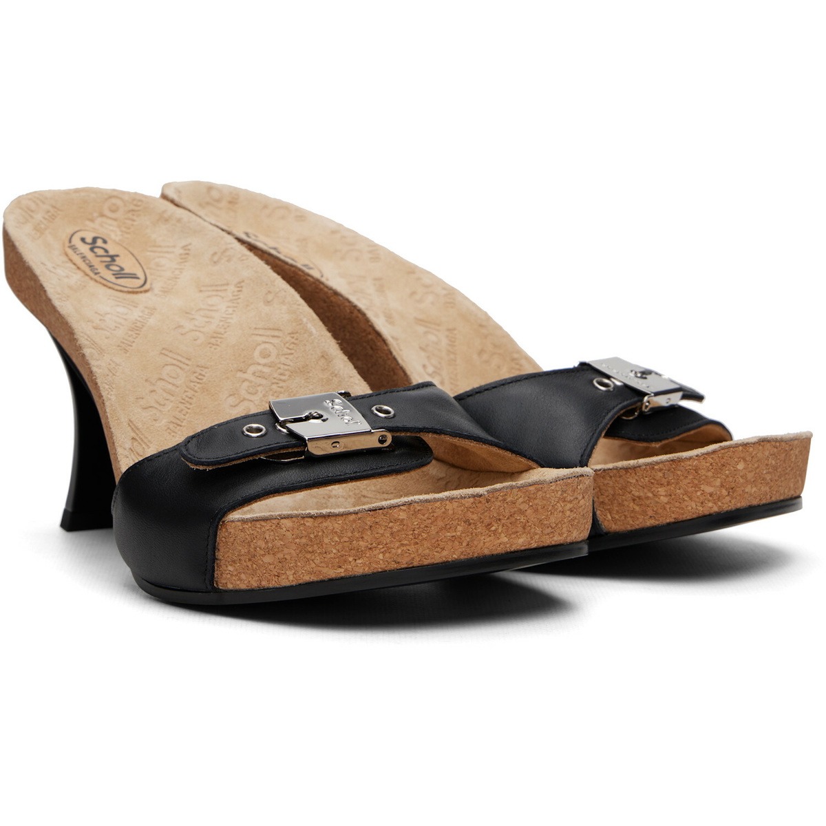 Balenciaga Black Scholl Edition Calfskin Heeled Sandals