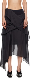 ISSEY MIYAKE Black Over The Body Midi Skirt