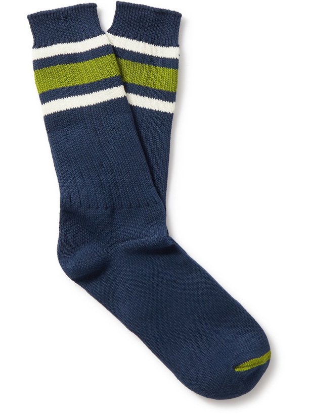 Photo: Anonymous ism - Recover Striped Ribbed-Knit Socks