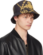 Versace Black Baroque Bucket Hat