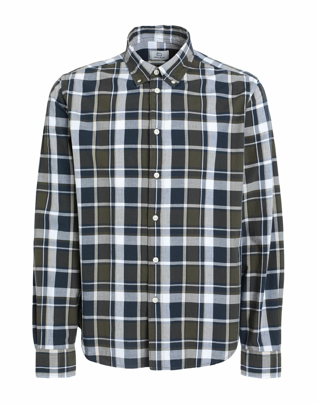 Woolrich Poplin Madras Shirt Mens Shirt Dark in Green