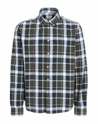 Woolrich Poplin Madras Shirt Mens Shirt Dark in Green