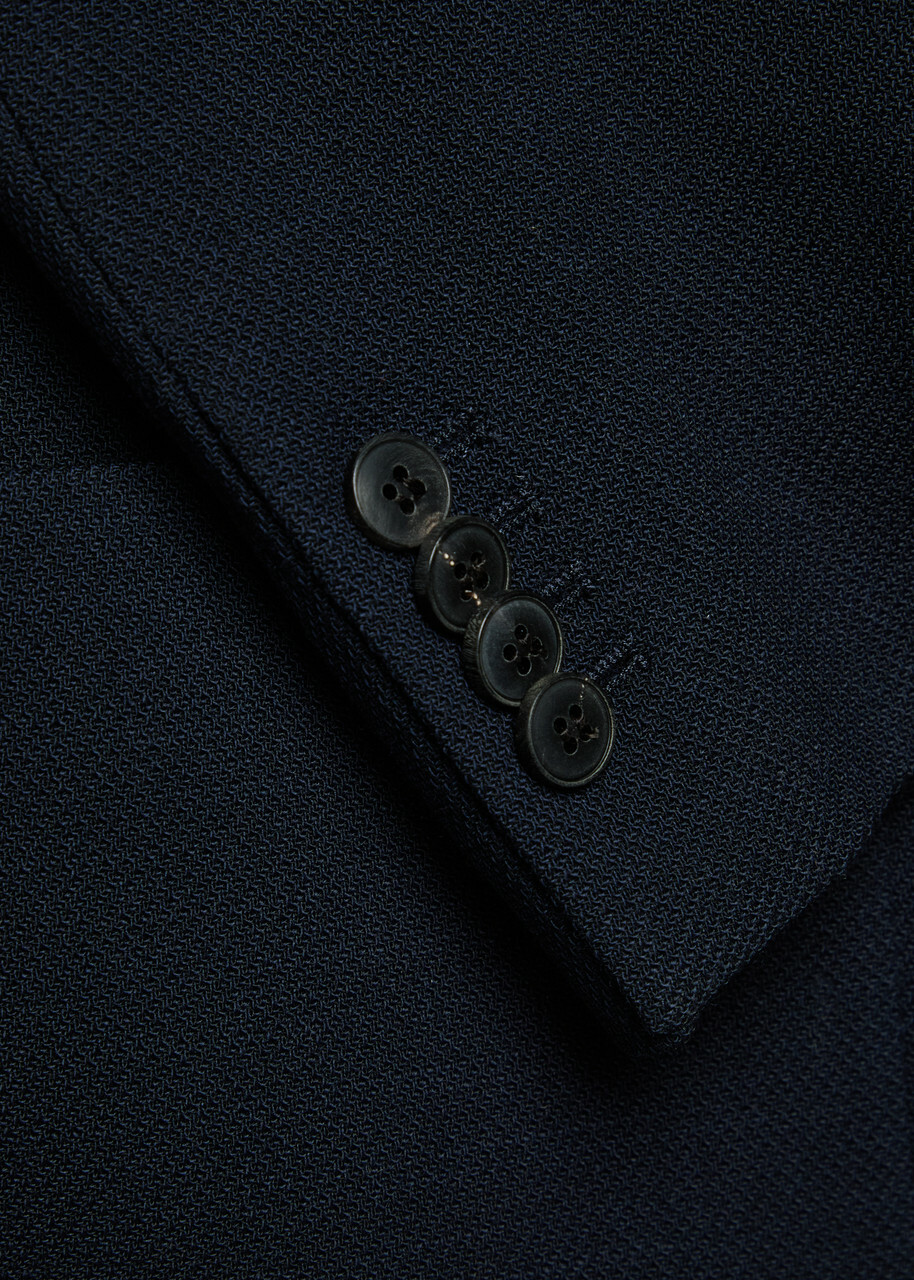 Sunspel Piqué Wool-blend Blazer Navy