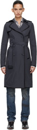 AARON ESH Navy Nylon Trench Coat