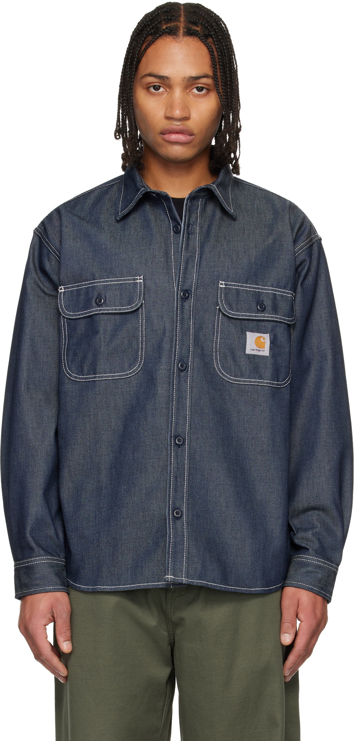 Carhartt Work In Progress Blue Tigan Denim Overshirt