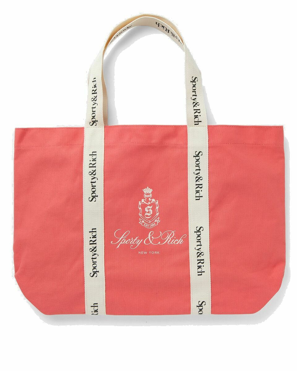 Photo: Sporty & Rich Vendome Club Tote Bag Cotton Red - Mens - Tote & Shopping Bags