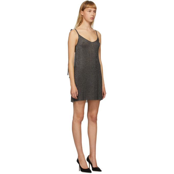 Alanui Black Sheer Glitter Slip Dress Alanui Alanui Black Sheer Glitter Slip Dress Alanui