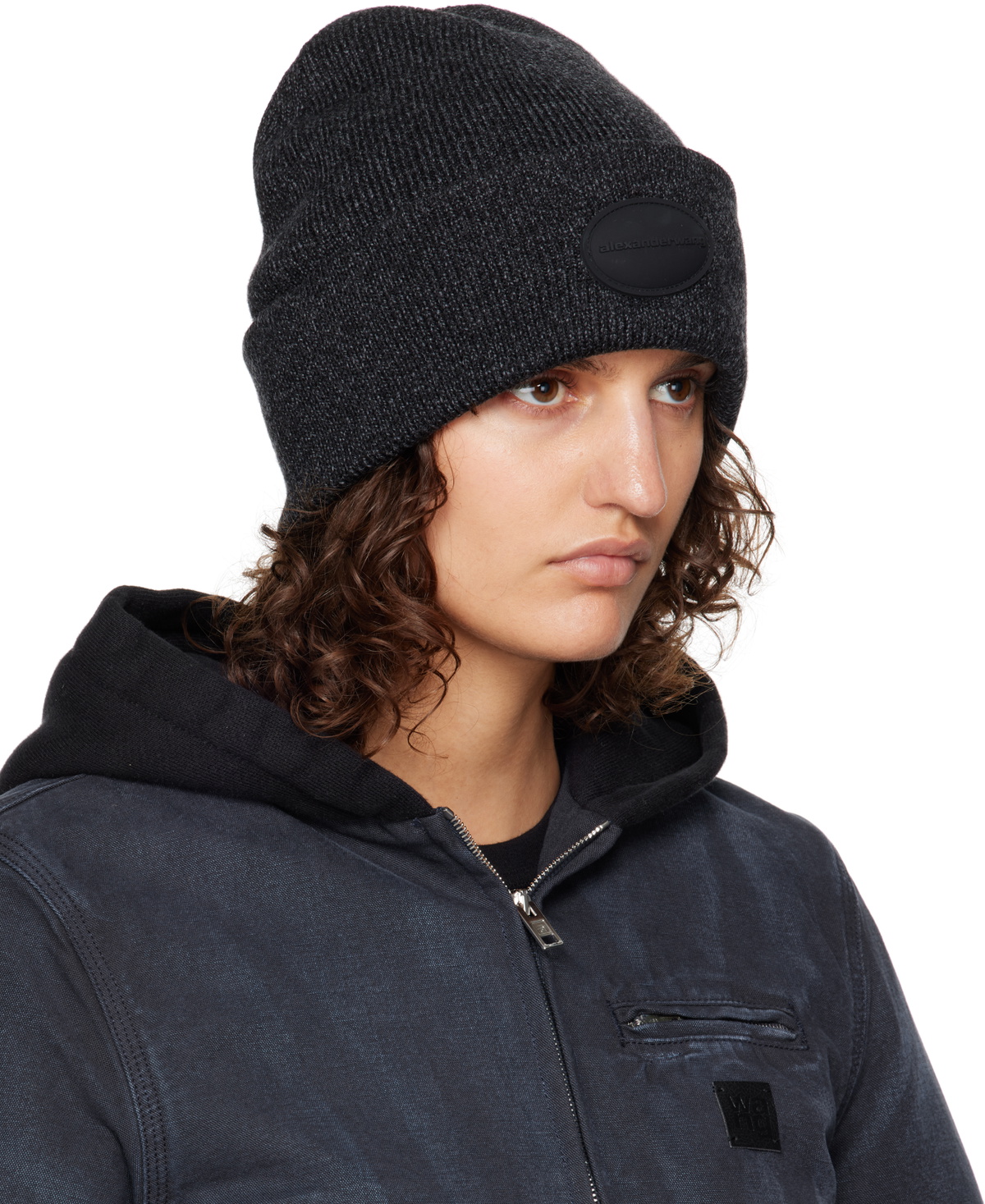Alexander Wang Gray Dome Logo Beanie