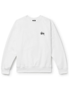 Stussy - Logo-Print Cotton-Blend Jersey Sweatshirt - White