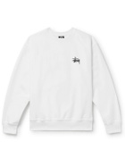 Stussy - Logo-Print Cotton-Blend Jersey Sweatshirt - White